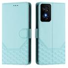 For TCL 50 SE Honeycomb Embossing RFID Leather Phone Case(Mint Green) - 2