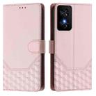 For TCL 50 SE Honeycomb Embossing RFID Leather Phone Case(Pink) - 2