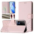 For TCL 50 XE Honeycomb Embossing RFID Leather Phone Case(Pink) - 1