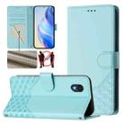For TCL 201 Honeycomb Embossing RFID Leather Phone Case(Mint Green) - 1