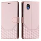 For TCL 201 Honeycomb Embossing RFID Leather Phone Case(Pink) - 2