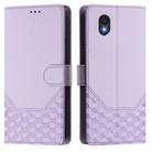 For TCL 201 Honeycomb Embossing RFID Leather Phone Case(Light Purple) - 2