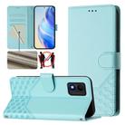 For TCL 303 Honeycomb Embossing RFID Leather Phone Case(Mint Green) - 1