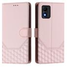 For TCL 303 Honeycomb Embossing RFID Leather Phone Case(Pink) - 2