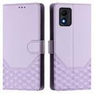 For TCL 303 Honeycomb Embossing RFID Leather Phone Case(Light Purple) - 2