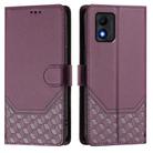 For TCL 303 Honeycomb Embossing RFID Leather Phone Case(Violet) - 2