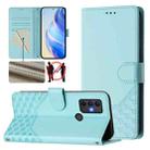 For TCL 305 / 306 Honeycomb Embossing RFID Leather Phone Case(Mint Green) - 1