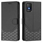 For TCL 403 Honeycomb Embossing RFID Leather Phone Case(Black) - 2