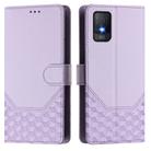 For TCL 403 Honeycomb Embossing RFID Leather Phone Case(Light Purple) - 2