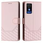 For TCL 501 Honeycomb Embossing RFID Leather Phone Case(Pink) - 2