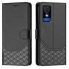 For TCL 501 Honeycomb Embossing RFID Leather Phone Case(Black) - 2