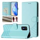 For TCL 502 Honeycomb Embossing RFID Leather Phone Case(Mint Green) - 1