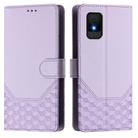 For TCL 502 Honeycomb Embossing RFID Leather Phone Case(Light Purple) - 2