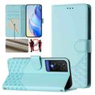 For TCL 505 Honeycomb Embossing RFID Leather Phone Case(Mint Green) - 1