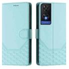 For TCL 505 Honeycomb Embossing RFID Leather Phone Case(Mint Green) - 2