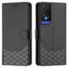 For TCL 505 Honeycomb Embossing RFID Leather Phone Case(Black) - 2