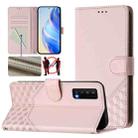 For TCL Stylus 5G Honeycomb Embossing RFID Leather Phone Case(Pink) - 1