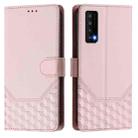 For TCL Stylus 5G Honeycomb Embossing RFID Leather Phone Case(Pink) - 2