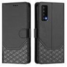 For TCL Stylus 5G Honeycomb Embossing RFID Leather Phone Case(Black) - 2