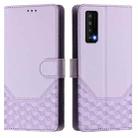 For TCL Stylus 5G Honeycomb Embossing RFID Leather Phone Case(Light Purple) - 2