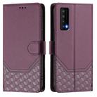 For TCL Stylus 5G Honeycomb Embossing RFID Leather Phone Case(Violet) - 2