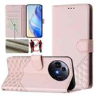 For TCL 50 Pro NxtPaper Honeycomb Embossing RFID Leather Phone Case(Pink) - 1