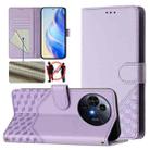 For TCL 50 Pro NxtPaper Honeycomb Embossing RFID Leather Phone Case(Light Purple) - 1