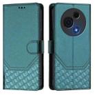 For TCL 60 NxtPaper Honeycomb Embossing RFID Leather Phone Case(Peacock Green) - 2