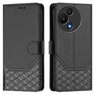 For TCL 605 / 60 SE Honeycomb Embossing RFID Leather Phone Case(Black) - 2