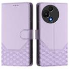 For TCL 605 / 60 SE Honeycomb Embossing RFID Leather Phone Case(Light Purple) - 2