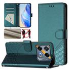 For Infinix GT 20 Pro 5G Honeycomb Embossing RFID Leather Phone Case(Peacock Green) - 1