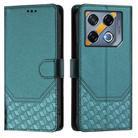 For Infinix GT 20 Pro 5G Honeycomb Embossing RFID Leather Phone Case(Peacock Green) - 2