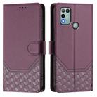 For Infinix Hot 10 Play / Hot 11 Play Honeycomb Embossing RFID Leather Phone Case(Violet) - 2