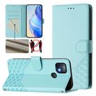 For Infinix Hot 10i Honeycomb Embossing RFID Leather Phone Case(Mint Green) - 1