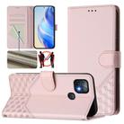 For Infinix Hot 10i Honeycomb Embossing RFID Leather Phone Case(Pink) - 1