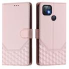 For Infinix Hot 10i Honeycomb Embossing RFID Leather Phone Case(Pink) - 2