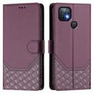 For Infinix Hot 10i Honeycomb Embossing RFID Leather Phone Case(Violet) - 2