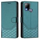 For Infinix Hot 10T / Hot 10S Honeycomb Embossing RFID Leather Phone Case(Peacock Green) - 2