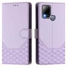 For Infinix Hot 10T / Hot 10S Honeycomb Embossing RFID Leather Phone Case(Light Purple) - 2