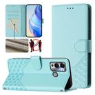 For Infinix Hot 12 Play Honeycomb Embossing RFID Leather Phone Case(Mint Green) - 1