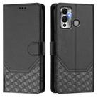 For Infinix Hot 12 Play Honeycomb Embossing RFID Leather Phone Case(Black) - 2