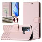 For Infinix Hot 12i / Hot 20i Honeycomb Embossing RFID Leather Phone Case(Pink) - 1