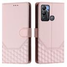 For Infinix Hot 12i / Hot 20i Honeycomb Embossing RFID Leather Phone Case(Pink) - 2