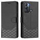 For Infinix Hot 12i / Hot 20i Honeycomb Embossing RFID Leather Phone Case(Black) - 2