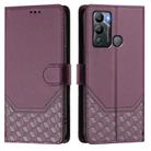 For Infinix Hot 12i / Hot 20i Honeycomb Embossing RFID Leather Phone Case(Violet) - 2