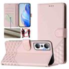 For Infinix Hot 20 4G Honeycomb Embossing RFID Leather Phone Case(Pink) - 1