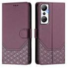 For Infinix Hot 20 4G Honeycomb Embossing RFID Leather Phone Case(Violet) - 2