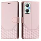 For Infinix Hot 20 5G Honeycomb Embossing RFID Leather Phone Case(Pink) - 2