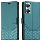 For Infinix Hot 20 5G Honeycomb Embossing RFID Leather Phone Case(Peacock Green) - 2