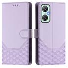 For Infinix Hot 20 5G Honeycomb Embossing RFID Leather Phone Case(Light Purple) - 2